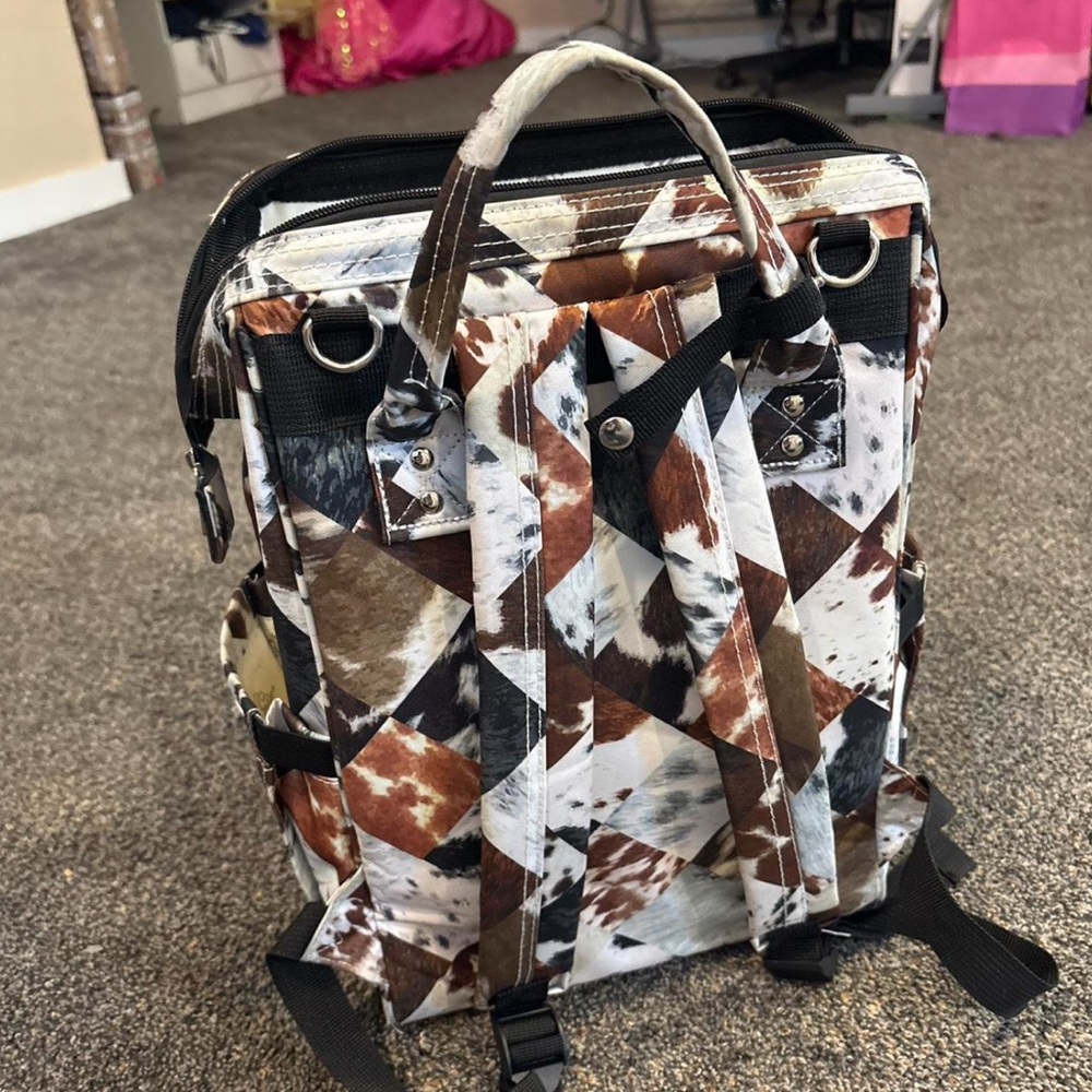 Patchwork Backpack With Multiple Pockets - image 3